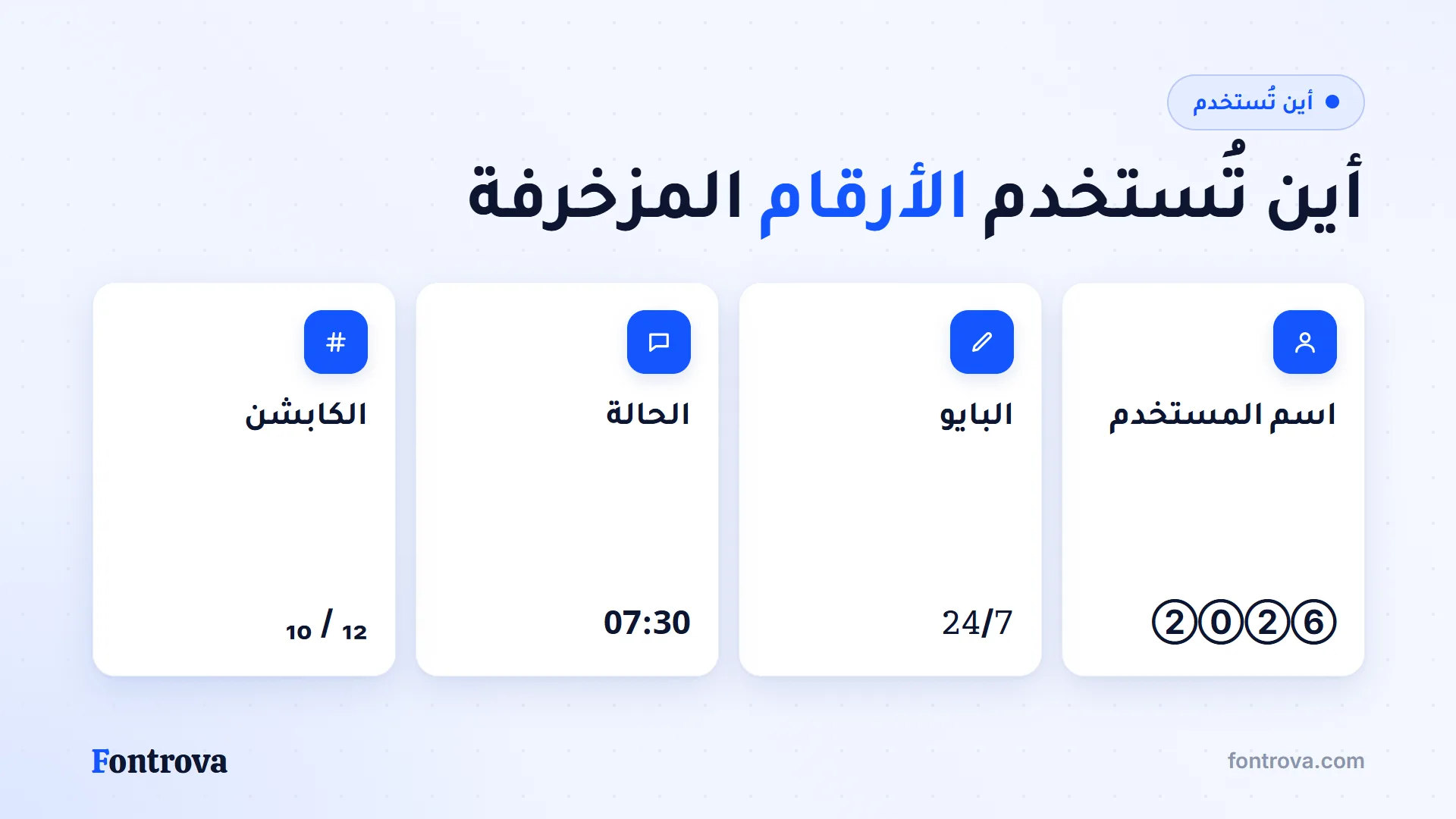أرقام يونيكود مستخدمة في اسم المستخدم والبايو والحالة والكابشن بأنماط مختلفة