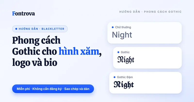 Phong cách Gothic cho hình xăm: chữ Night ở kiểu thường, Gothic, Gothic Đậm
