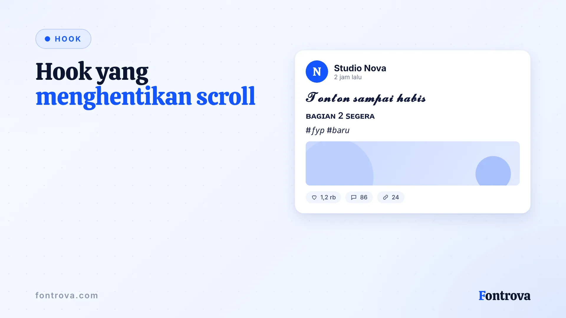 Caption video pendek dengan hook Tulisan Tangan Tebal, baris Kapital Kecil, dan hashtag Miring