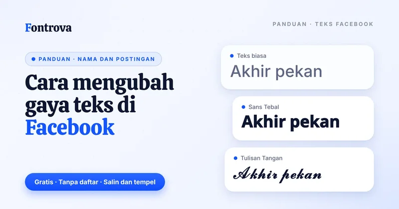 Cara mengubah gaya teks di Facebook: Akhir pekan dalam teks biasa, Sans Tebal, Tulisan Tangan