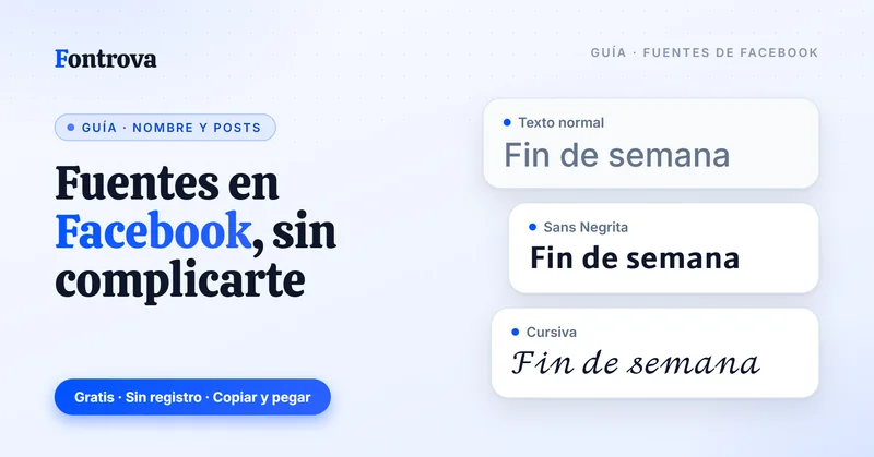 Cómo cambiar la fuente en Facebook: la frase Fin de semana en texto normal, Sans Negrita y Cursiva Unicode