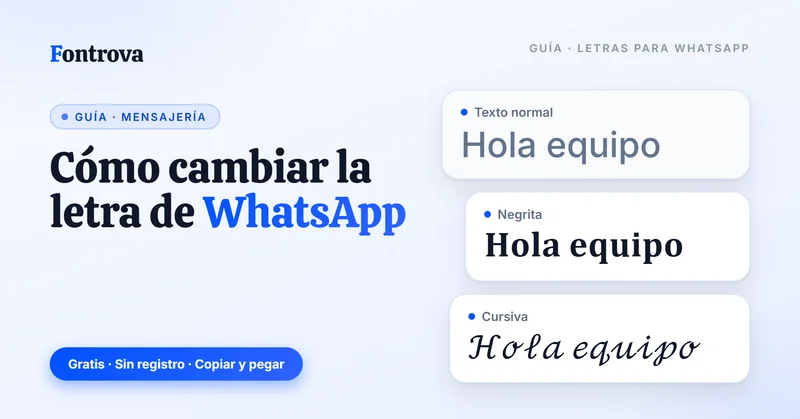 Cómo cambiar la letra de WhatsApp: el saludo Hola equipo en texto normal, Negrita y Cursiva en estilos Unicode