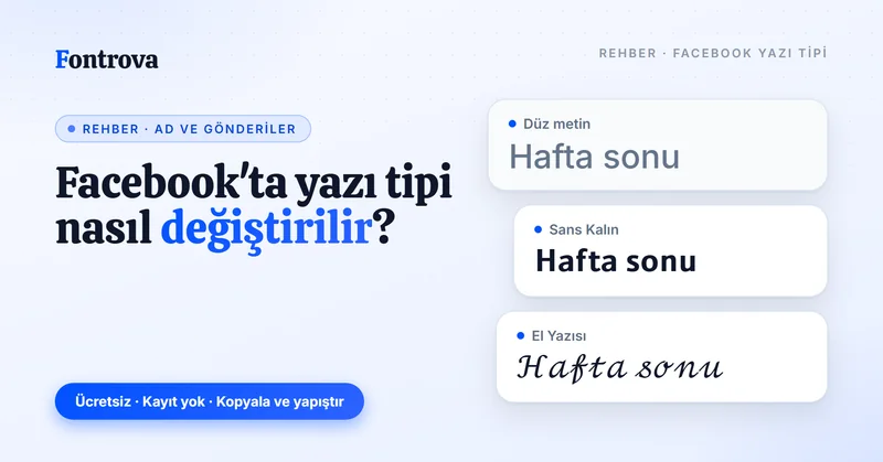 Facebook yazı tipi nasıl değiştirilir: Hafta sonu ifadesi düz metin, Sans Kalın ve El Yazısı Unicode stillerinde