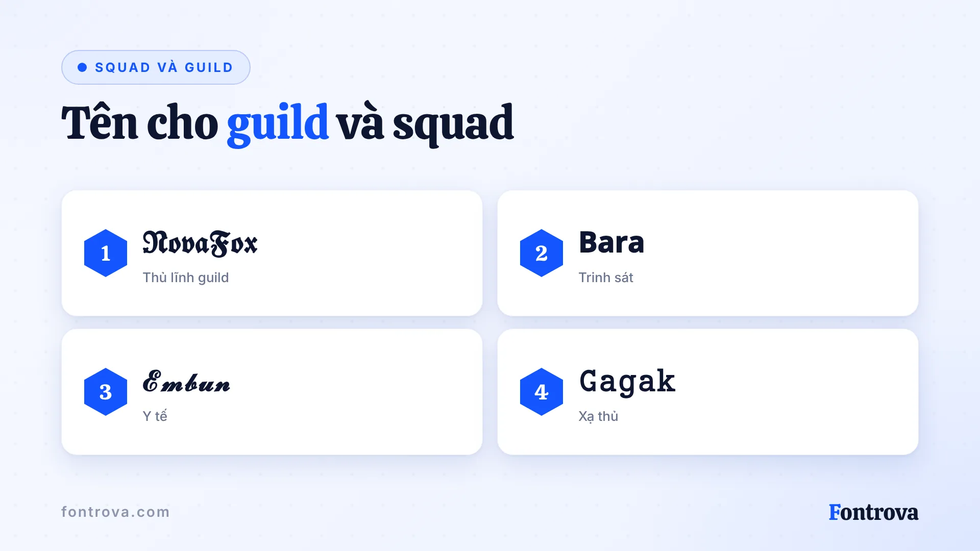 Bốn biệt danh Free Fire đồng bộ cho guild ở kiểu Gothic, Viết Tay