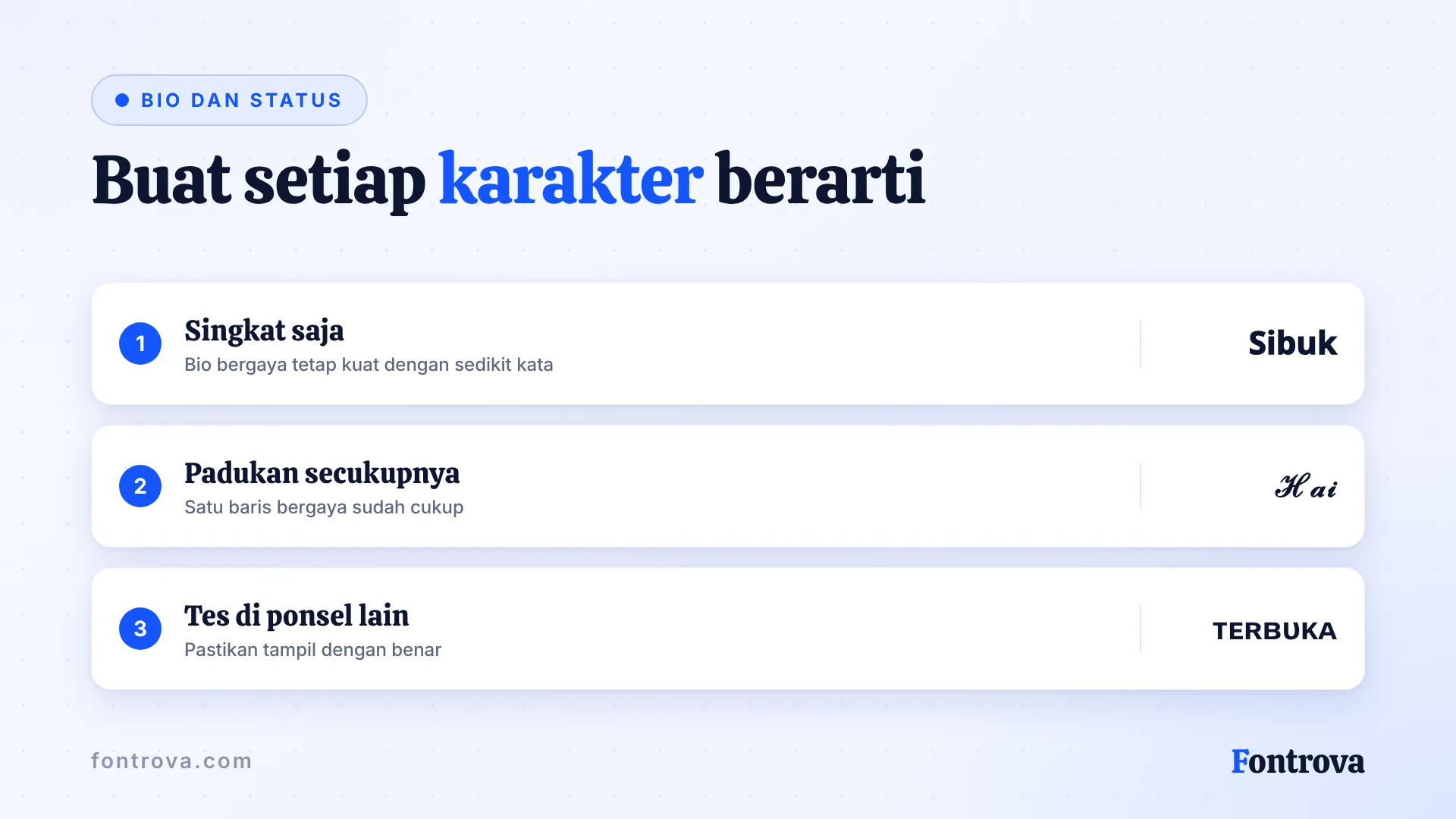 Tiga tips bio dan status WhatsApp dengan contoh bergaya: singkat, padukan, tes di ponsel lain